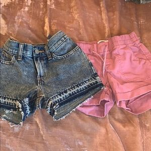 Two pairs of girls shorts